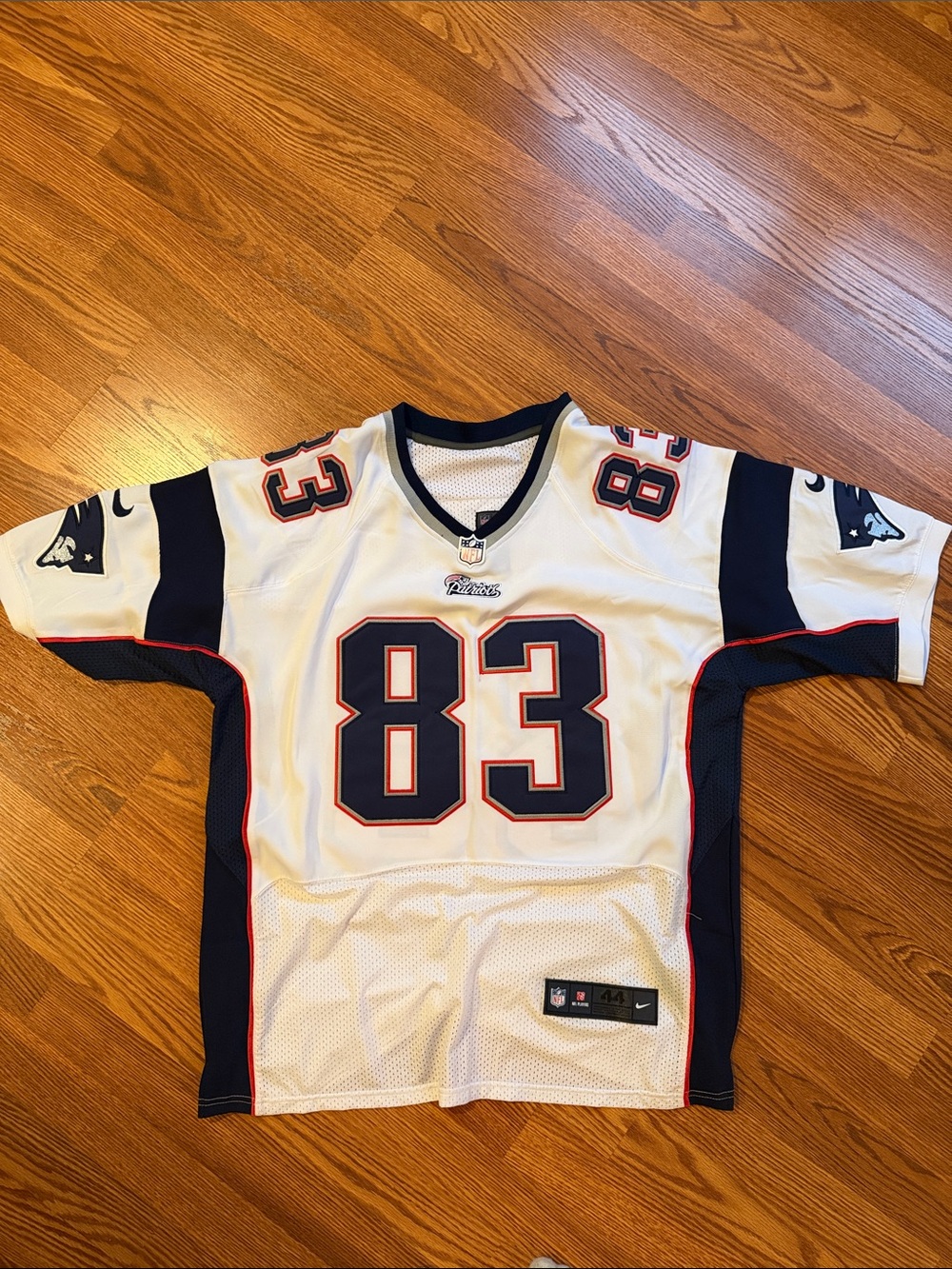 Nike White Navy Red #83 Football Jersey